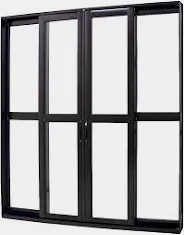 PORTA SACADA 4 FOLHAS LINHA SUPREMA - PRETO, Alt. 2,10 cm x 1,80 cm Larg.